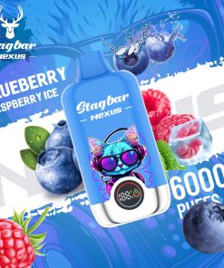 Stagbar Nexus 60000 60K Puffs Airflow Adjustable LED Display Disposable Vape in Blueberry Raspberry Ice flavor