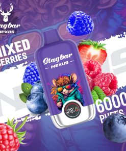 Stagbar Nexus 60000 60K Puffs Airflow Adjustable LED Display Disposable Vape in Mixed Berries flavor