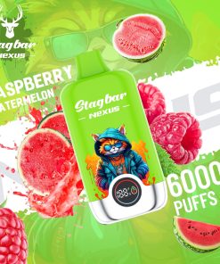 Stagbar Nexus 60000 60K Puffs Airflow Adjustable LED Display Disposable Vape in Raspberry Watermelon flavor