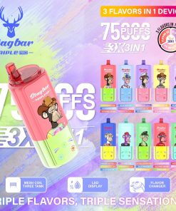 Stagbar Triple Pro 75000 75K Puffs 3 IN 1 Flavors&LED Display Disposable Vape product image