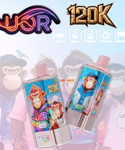 UOR 120000 120K Puffs 4 in 1 Flavors Rechargeable LED Display Disposable Vape in Blueberry Ice / Peach Ice / Rainbow Candy / Lemon Sour Orange flavor