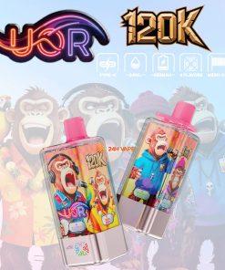 UOR 120000 120K Puffs 4 in 1 Flavors Rechargeable LED Display Disposable Vape in Blueberry Raspberry / Mixed Berry / California Cherry / Passion Fruit