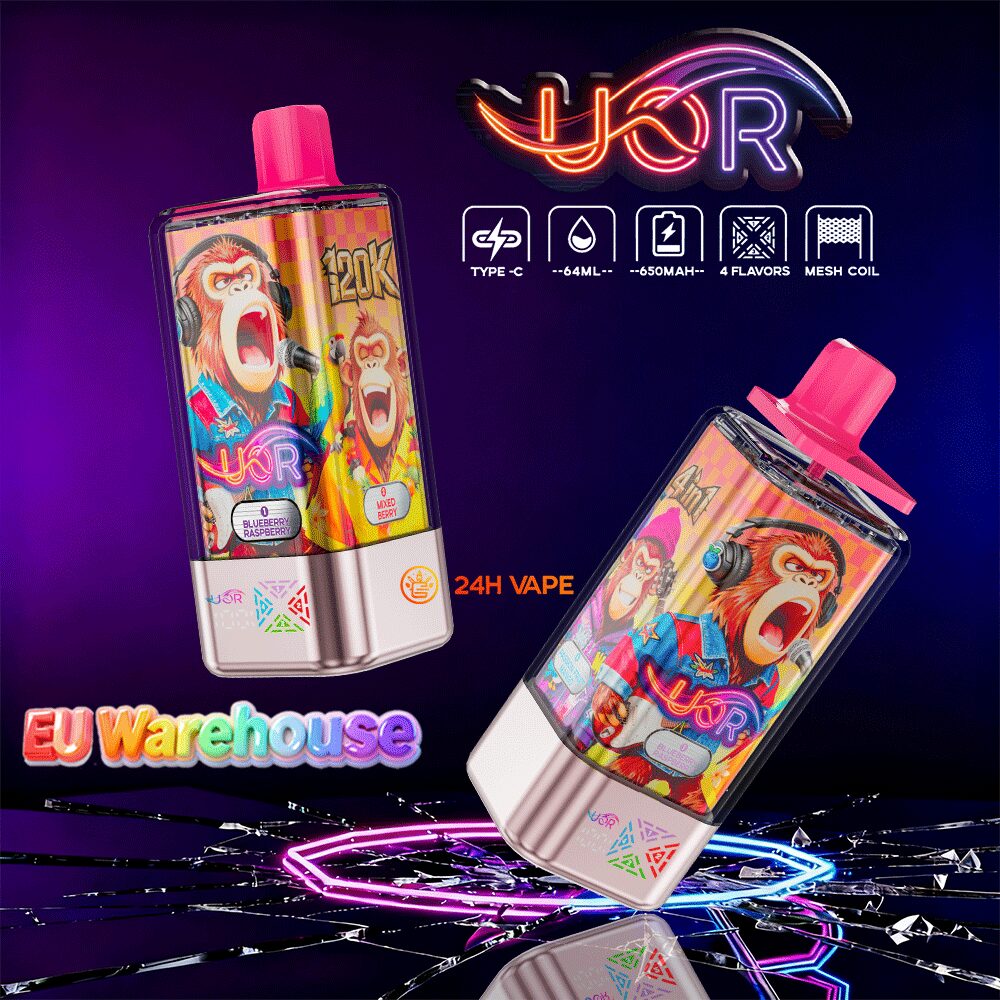 UOR 120000 120k Puffs 4 in 1 Flavors LED Display Disposable Vape EU Warehouse in Mixed Flavors flavor
