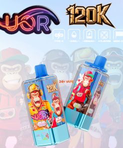 UOR 120000 120K Puffs 4 in 1 Flavors Rechargeable LED Display Disposable Vape in Strawberry Watermelon / Black Ice / Triple Melon / Cranberry Grape flavor