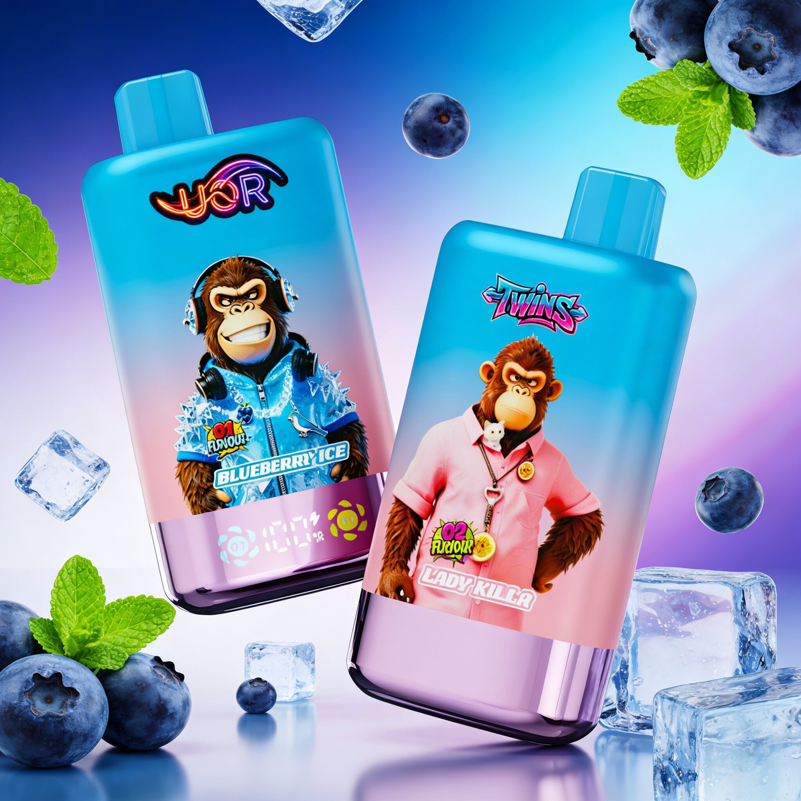 UOR Twins 80000 80k Puffs Double Flavor LED Display Disposable Vape in Min:2pcs(Unable to choose flavor) flavor