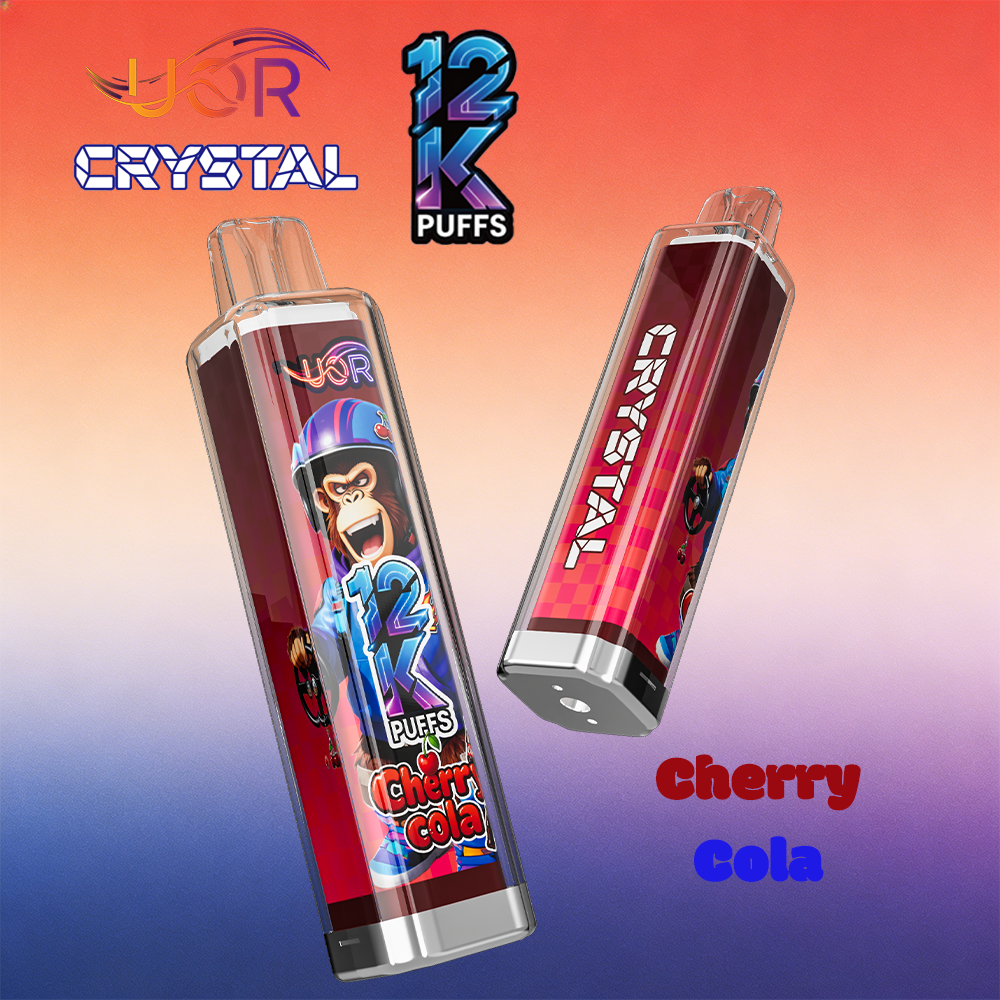 UOR Crystal 12000 12K Puffs Rechargeable LED Light Disposable in Cherry Cola flavor
