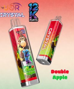 UOR Crystal 12000 12K Puffs Rechargeable LED Light Disposable in Double Apple flavor