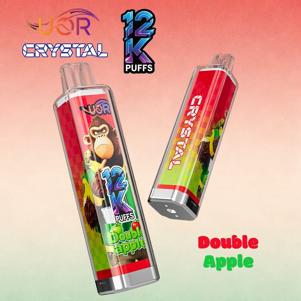 UOR Crystal 12000 12K Puffs Rechargeable LED Light Disposable in Double Apple flavor