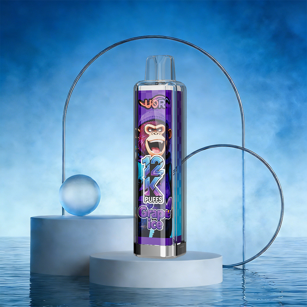 UOR Crystal 12000 12K Puffs Puffs Rechargeable Disposable Vape EU Warehouse in Grape Ice flavor