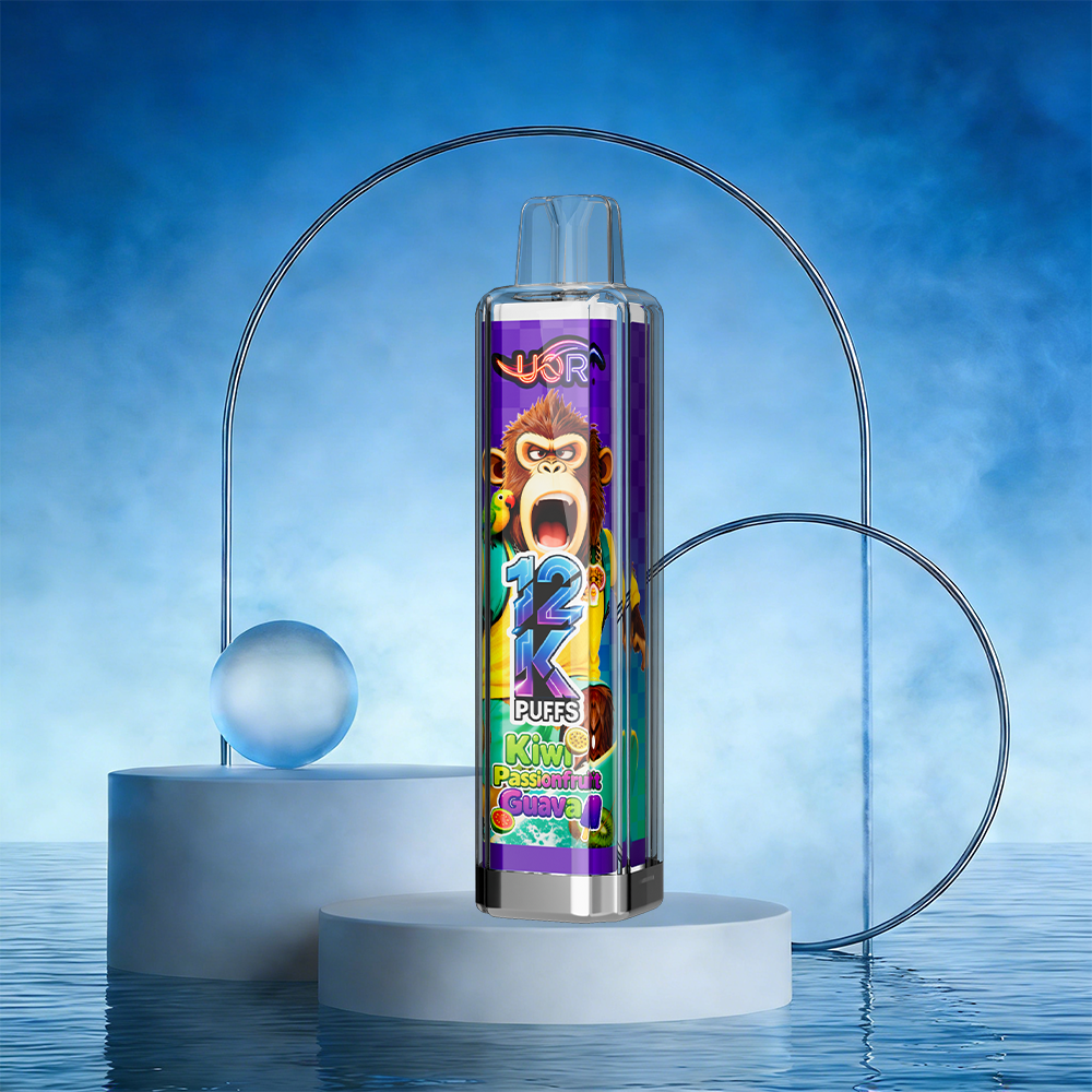 UOR Crystal 12000 12K Puffs Puffs Rechargeable Disposable Vape EU Warehouse in Kiwi Passion Fruit Guava flavor