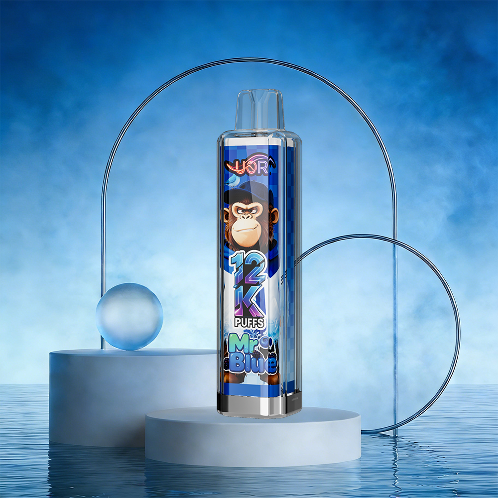 UOR Crystal 12000 12K Puffs Puffs Rechargeable Disposable Vape EU Warehouse in Mr Blue flavor