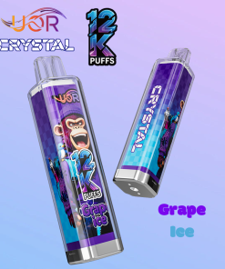 UOR Crystal 12000 12K Puffs Rechargeable LED Light Disposable in Grape Ice flavor
