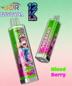 UOR Crystal 12000 12K Puffs Rechargeable LED Light Disposable in Mixed Berry flavor