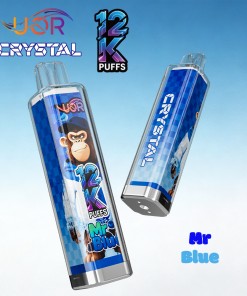 UOR Crystal 12000 12K Puffs Rechargeable LED Light Disposable in Mr Blue flavor