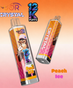 UOR Crystal 12000 12K Puffs Rechargeable LED Light Disposable in Peach Ice flavor