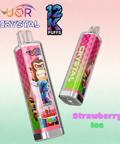 UOR Crystal 12000 12K Puffs Rechargeable LED Light Disposable in Strawberry Ice flavor