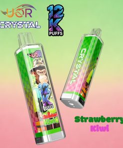 UOR Crystal 12000 12K Puffs Rechargeable LED Light Disposable in Strawberry Kiwi flavor