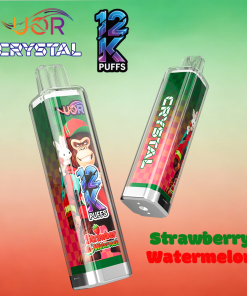 UOR Crystal 12000 12K Puffs Rechargeable LED Light Disposable in Strawberry Watermelon flavor