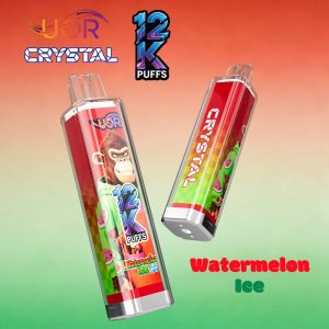 UOR Crystal 12000 12K Puffs Rechargeable LED Light Disposable in Watermelon Ice flavor