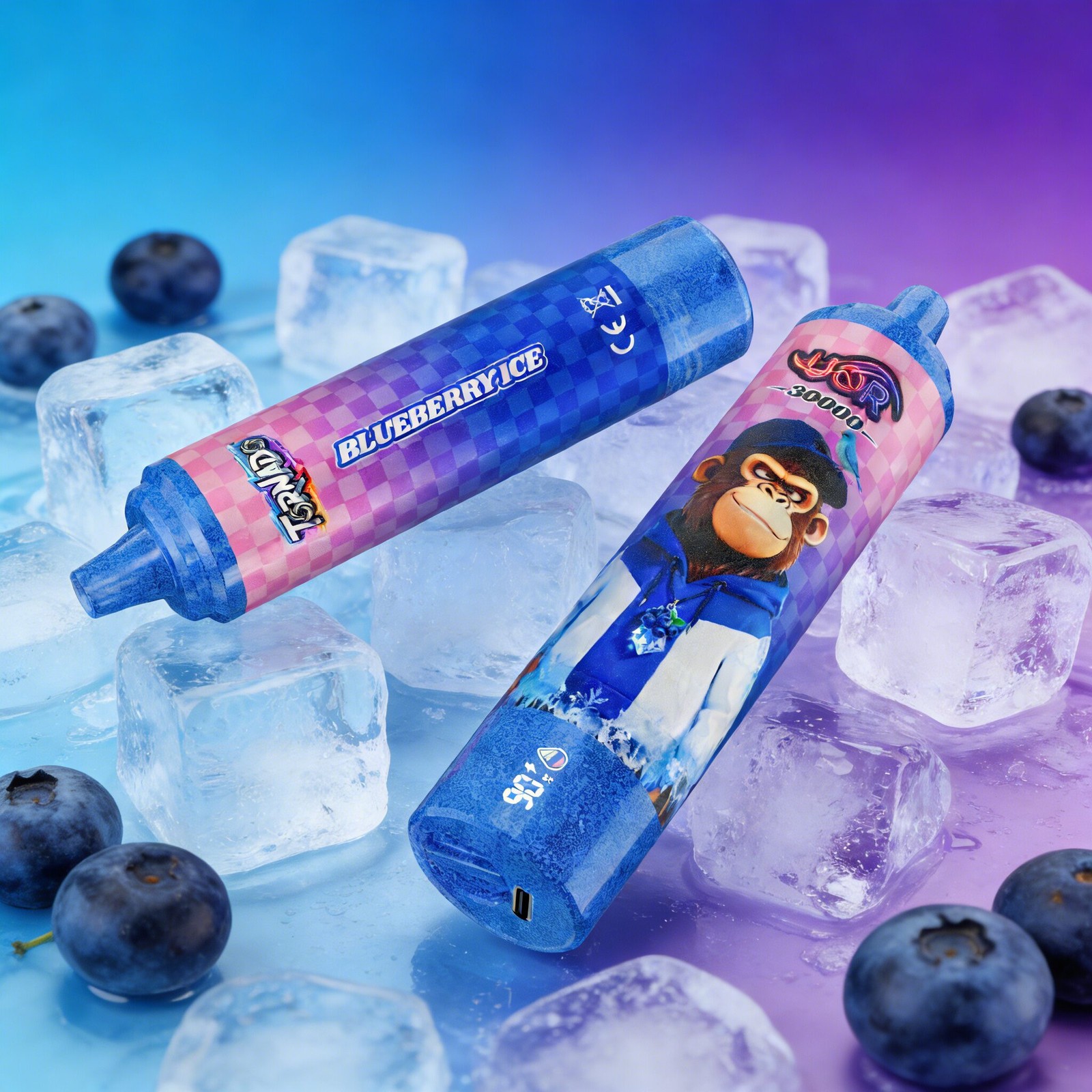 UOR Tornado 30000 30K Puffs LED Display Disposable in Blueberry Ice flavor