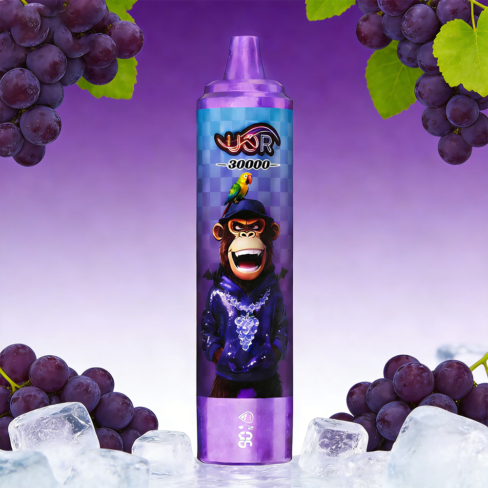 UOR Tornado 30000 30K Puffs LED Display Rechargeable Disposable Vape EU Warehouse in Grape Ice flavor