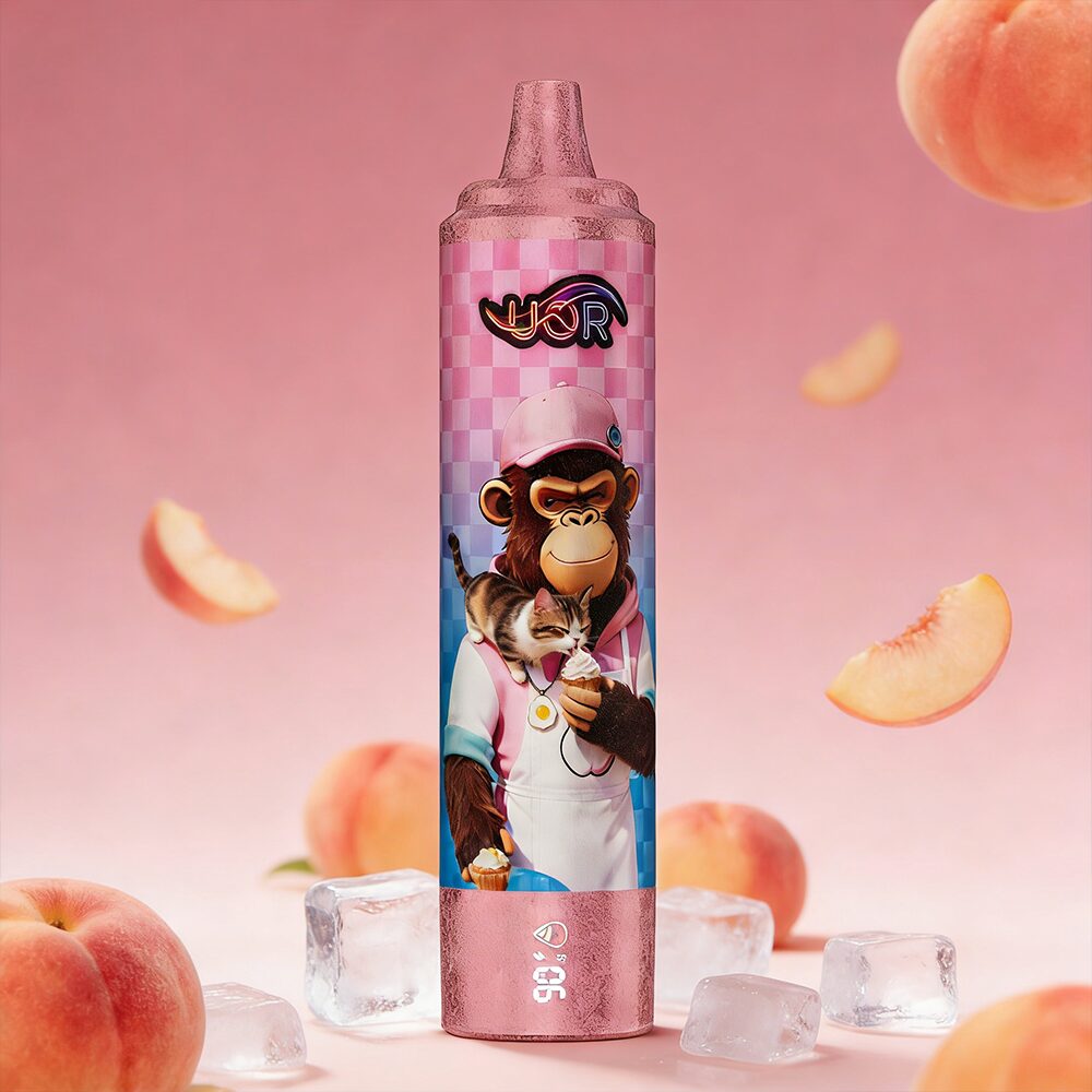 UOR Tornado 30000 30K Puffs LED Display Rechargeable Disposable Vape EU Warehouse in Peach Ice flavor