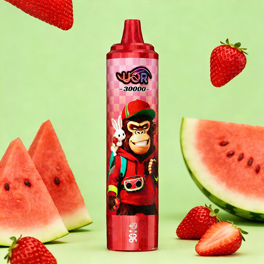 UOR Tornado 30000 30K Puffs LED Display Rechargeable Disposable Vape EU Warehouse in Strawberry Watermelon flavor