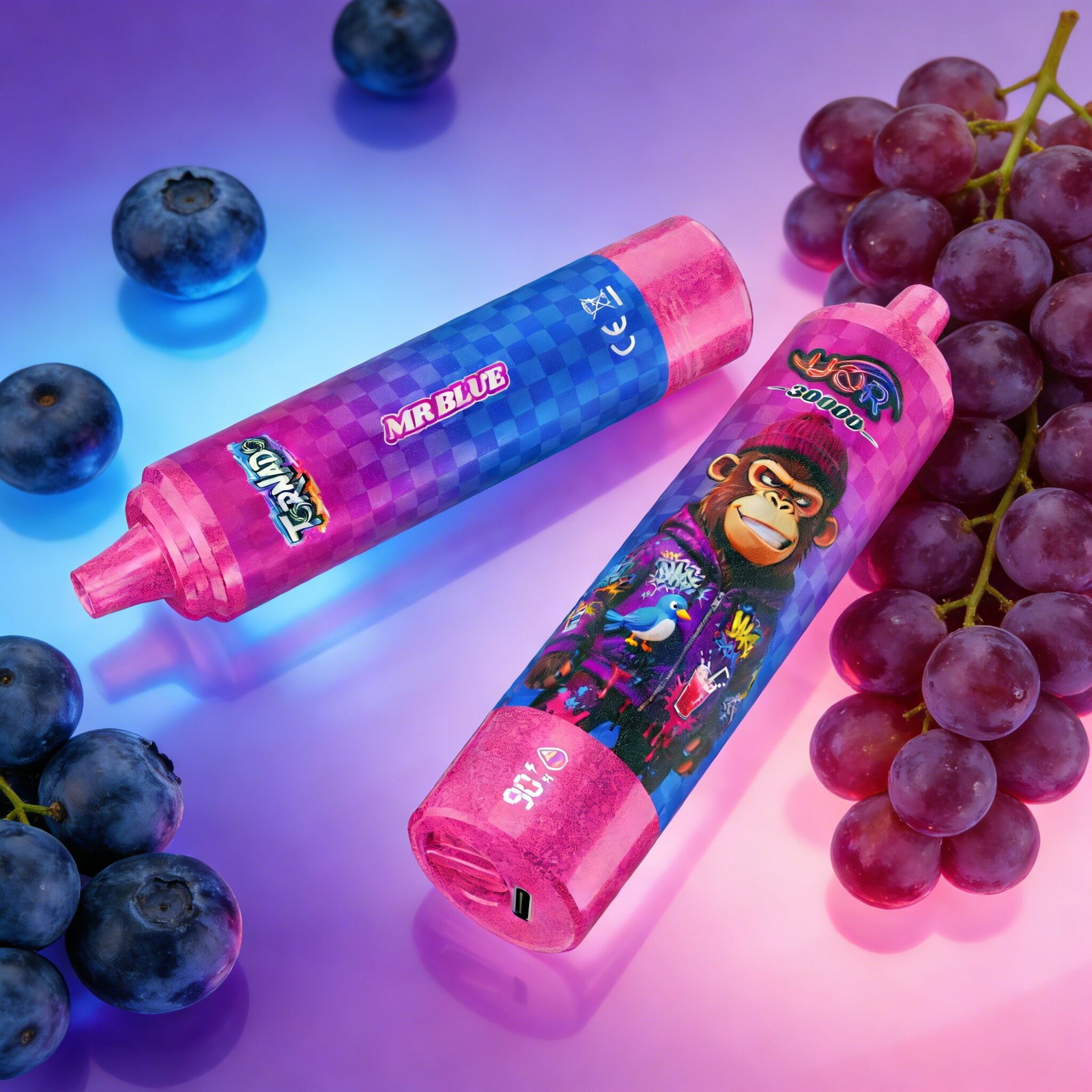 UOR Tornado 30000 30K Puffs LED Display Disposable in Mr Blue flavor
