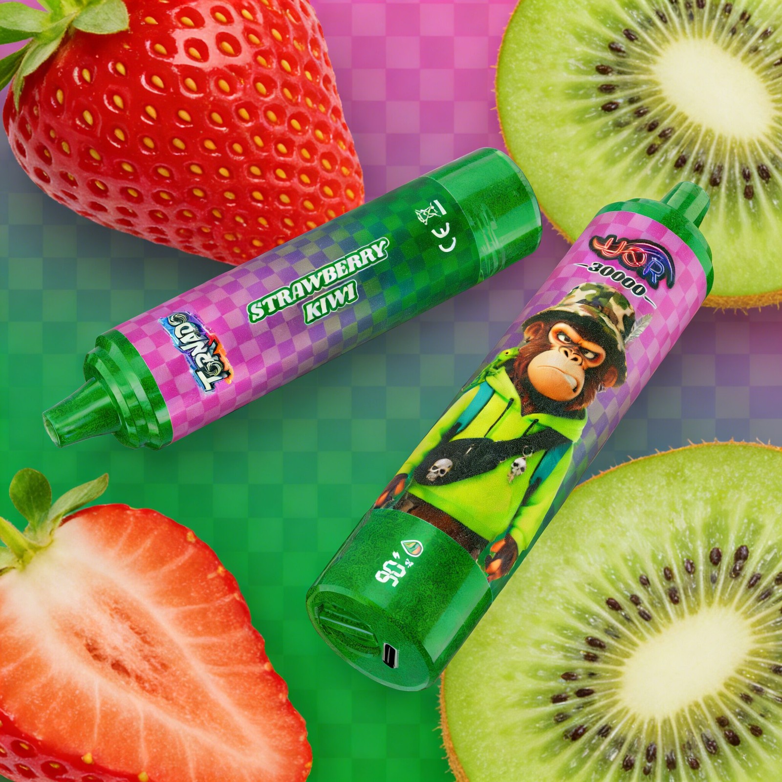 UOR Tornado 30000 30K Puffs LED Display Disposable in Strawberry Kiwi flavor