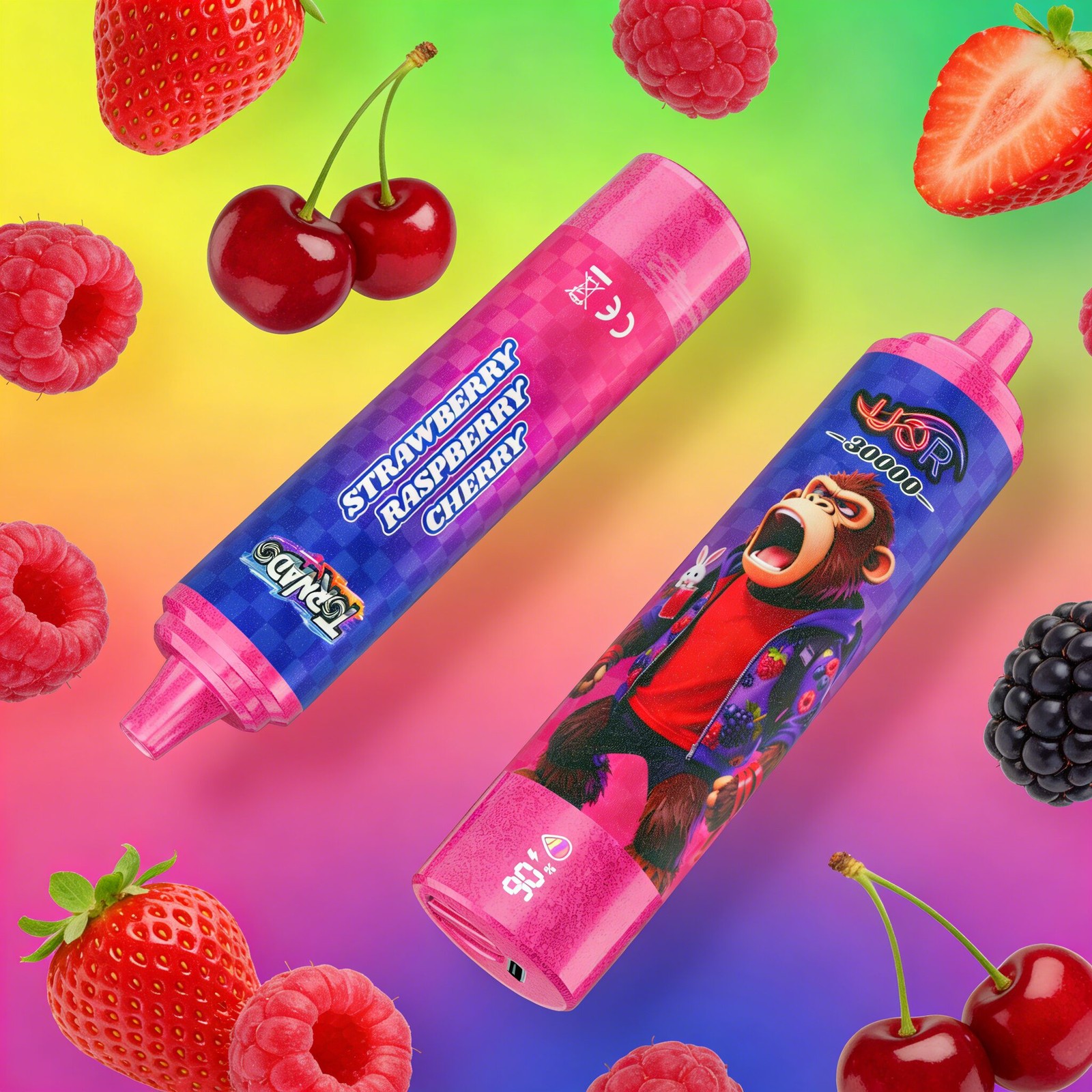 UOR Tornado 30000 30K Puffs LED Display Disposable in Strawberry Raspberry Cherry flavor