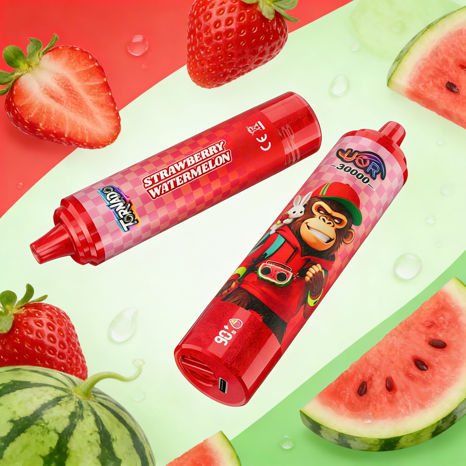 UOR Tornado 30000 30K Puffs LED Display Disposable in Strawberry Watermelon flavor