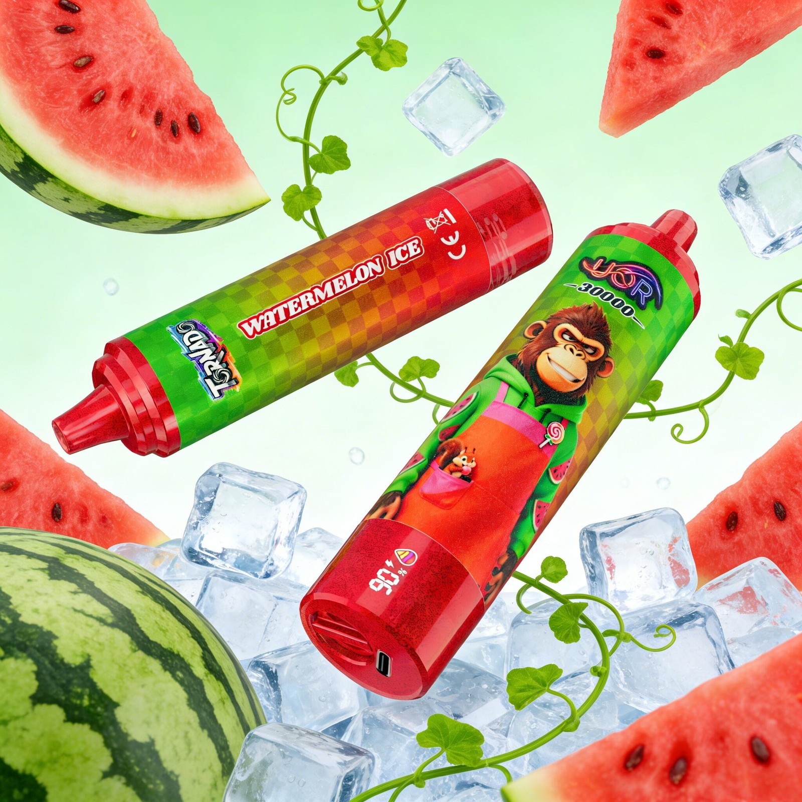 UOR Tornado 30000 30K Puffs LED Display Disposable in Watermelon Ice flavor