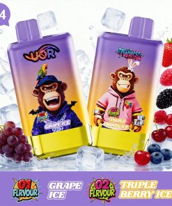 UOR Twins 80000 80k Puffs Double Flavor Dual Mesh Disposable Vape with LED Display EU Warehouse in Grape Ice & Triple Berry Ice flavor