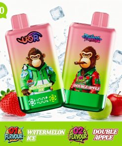 UOR Twins 80000 80k Puffs Double Flavor Dual Mesh Disposable Vape with LED Display EU Warehouse in Watermelon Ice & Double Apple flavor