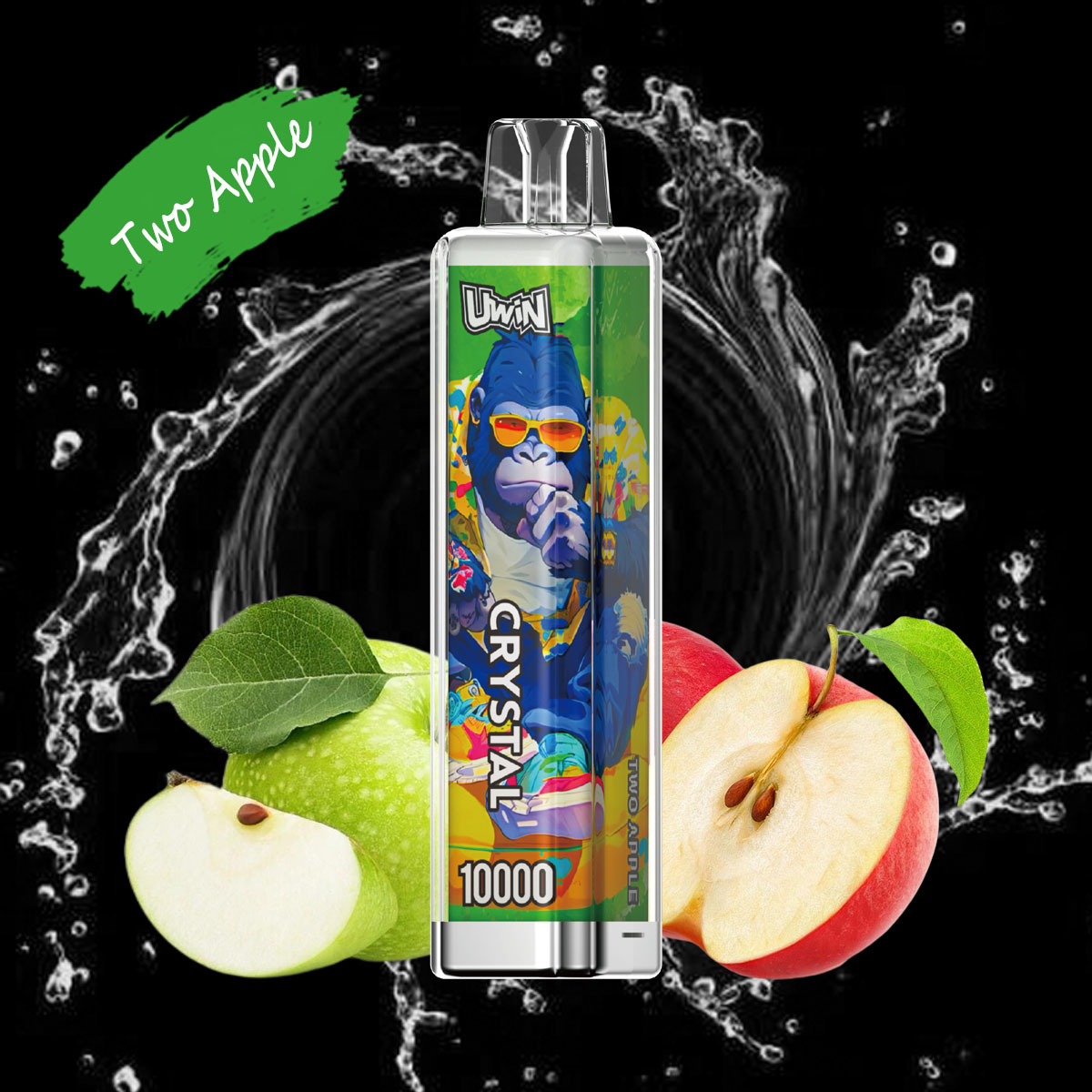 Uwin Crystal 10000 10K Puffs Disposable Vape Edition in 17. Two Apple flavor