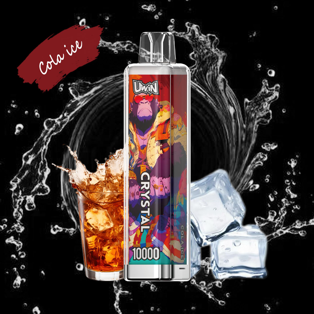 Uwin Crystal 10000 10K Puffs Disposable Vape Edition in 27. Cola Ice flavor