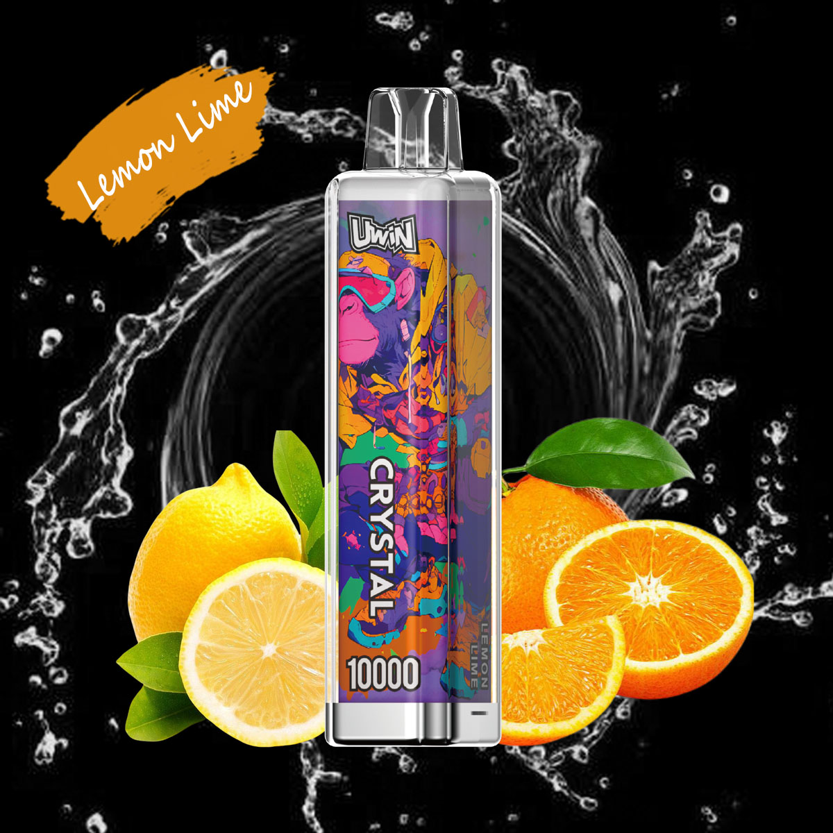 Uwin Crystal 10000 10K Puffs Disposable Vape Edition in 30. Lemon Lime flavor