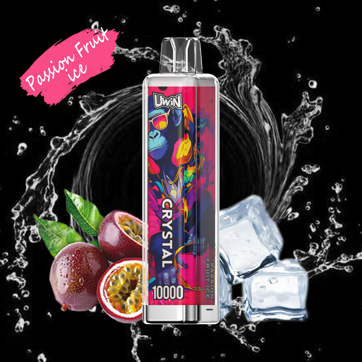 Uwin Crystal 10000 10K Puffs Disposable Vape Edition in 8. Kiwi Passion Fruit Guava flavor