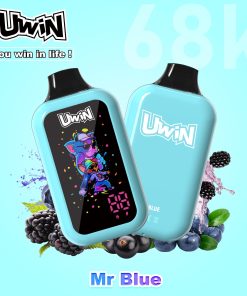 Uwin Digital Box 68000 68K Puffs LED Display Edition Disposable Vape in Mr Blue flavor