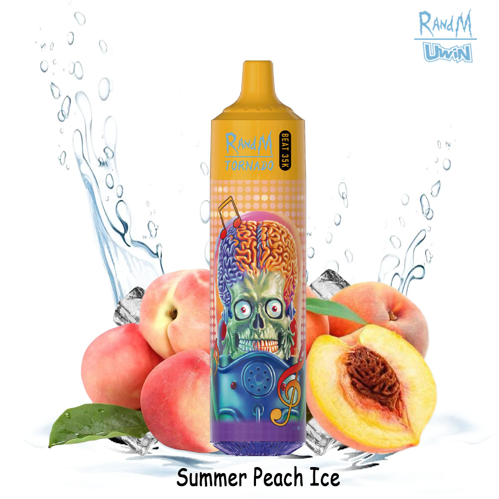 Uwin RandM Tornado 35000 35K Puffs Edition RGB Lights Disposable in 12. Summer Peach Ice flavor