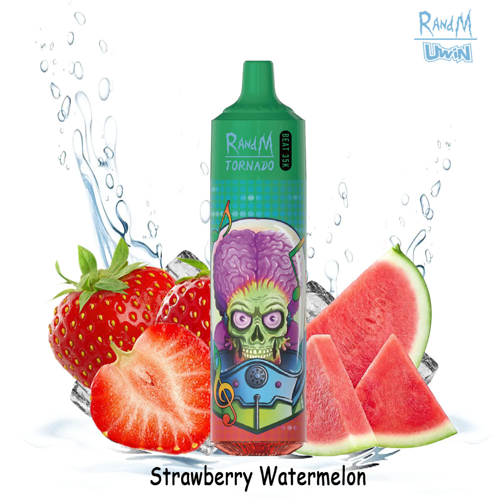 Uwin RandM Tornado 35000 35K Puffs Edition RGB Lights Disposable in 2. Strawberry Watermelon flavor