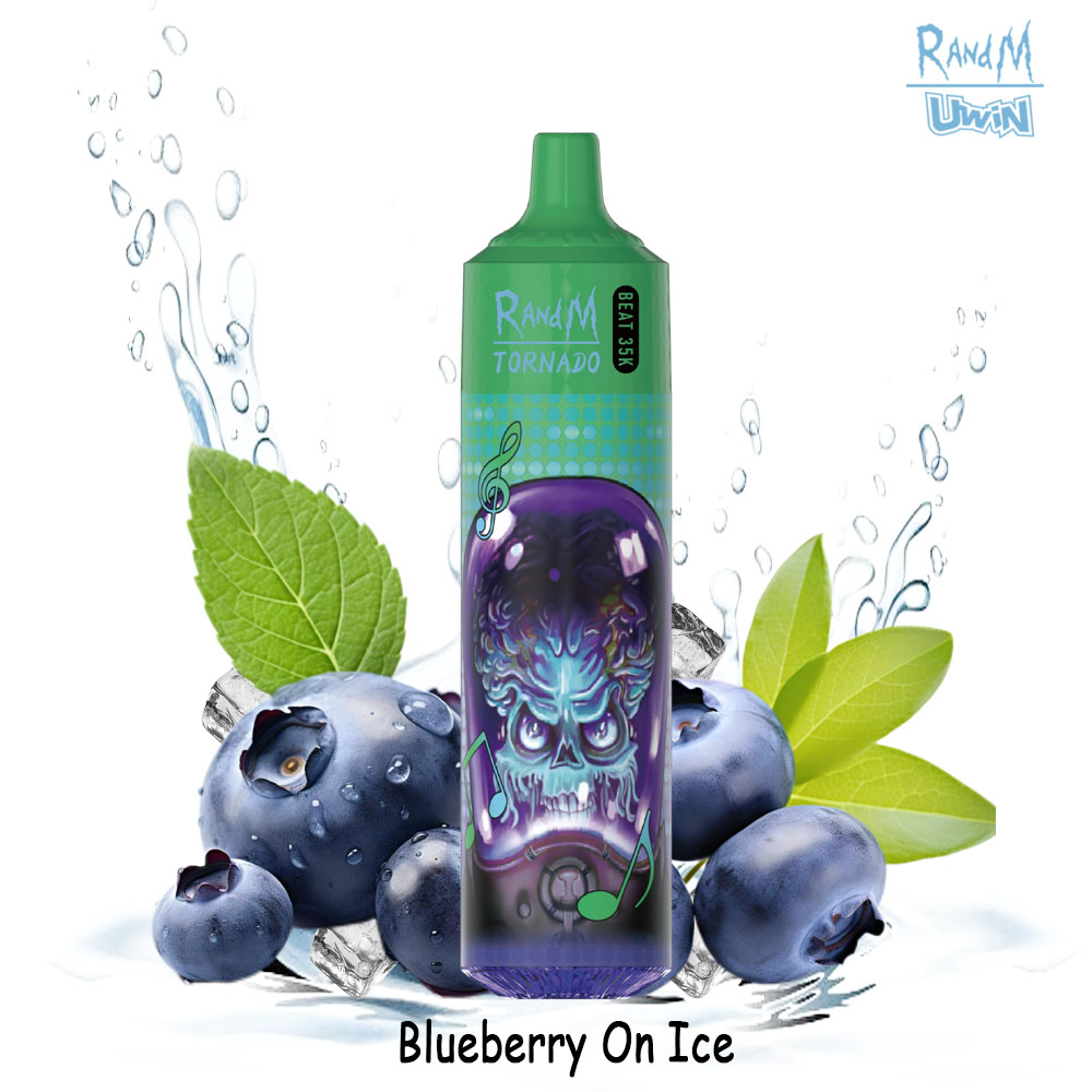 Uwin RandM Tornado 35000 35K Puffs Edition RGB Lights Disposable in 3. Blueberry On Ice flavor