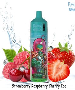 Uwin RandM Tornado 35000 35K Puffs Edition RGB Lights Disposable in 5. Cherry Ice flavor
