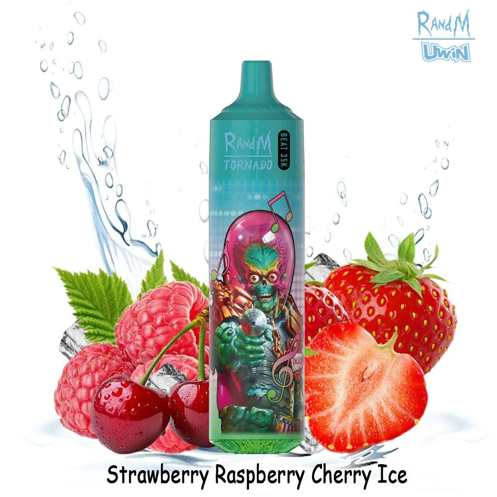 Uwin RandM Tornado 35000 35K Puffs Edition RGB Lights Disposable in 5. Cherry Ice flavor