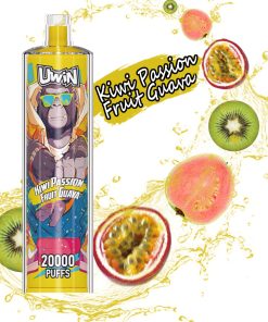Uwin Shisha Hookah Crystal 20000 20k Puffs Edition Rechargeable Disposable Vape in Kiwi Passion Fruit Guava flavor