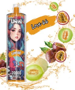 Uwin Shisha Hookah Crystal 20000 20k Puffs Edition Rechargeable Disposable Vape in Love 66 flavor