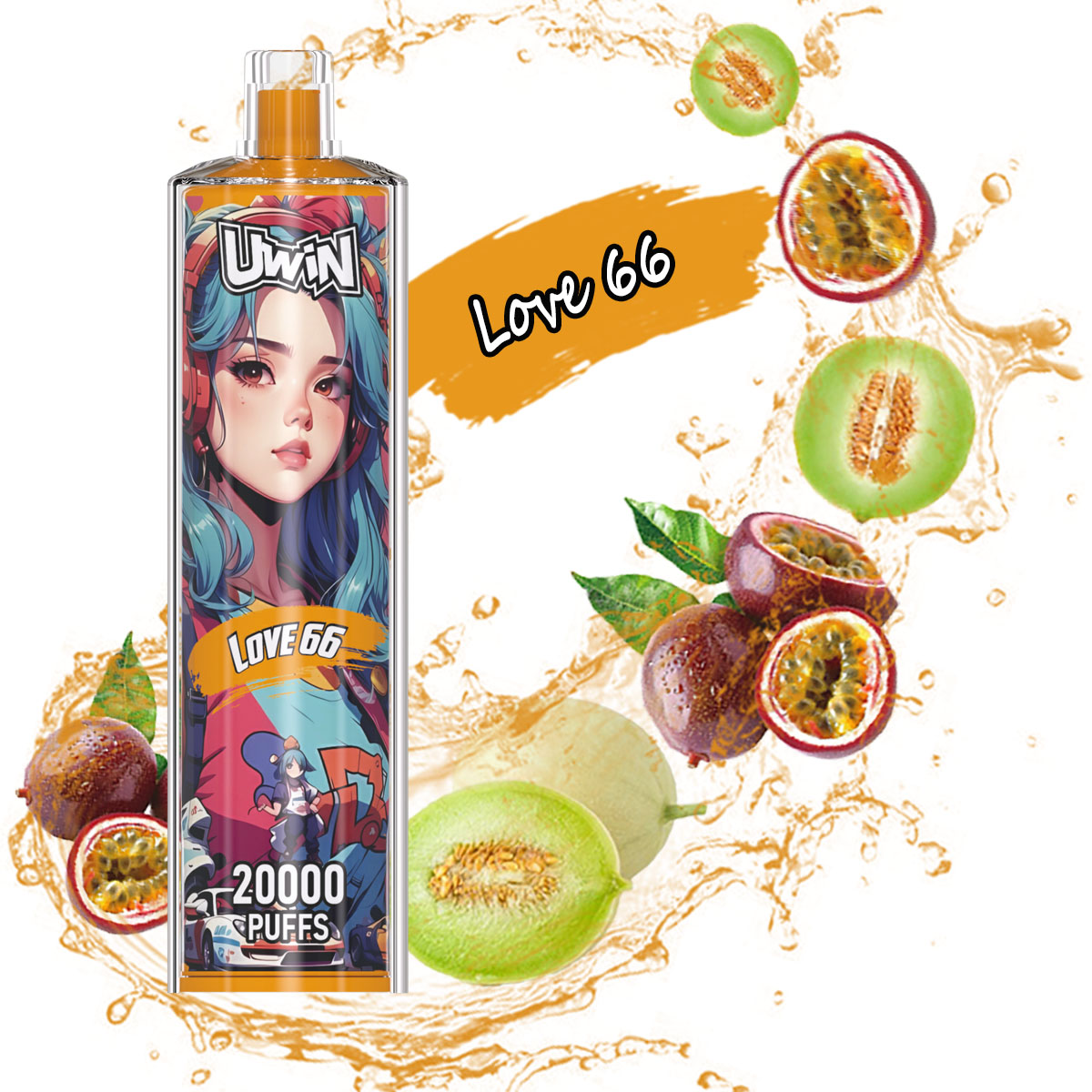 Uwin Shisha Hookah Crystal 20000 20k Puffs Edition Rechargeable Disposable Vape in Love 66 flavor