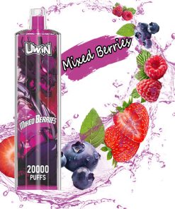 Uwin Shisha Hookah Crystal 20000 20k Puffs Edition Rechargeable Disposable Vape in Mixed Berries flavor