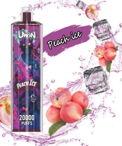 Uwin Shisha Hookah Crystal 20000 20k Puffs Edition Rechargeable Disposable Vape in Peach Ice flavor