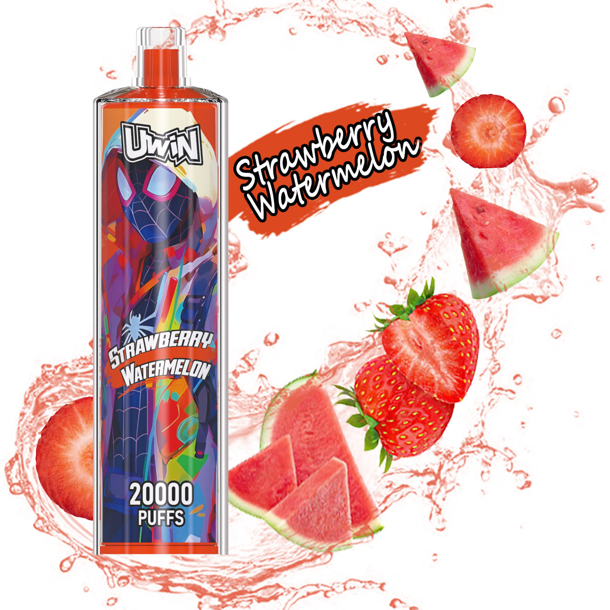 Uwin Shisha Hookah Crystal 20000 20k Puffs Edition Rechargeable Disposable Vape in Strawberry Watermelon flavor